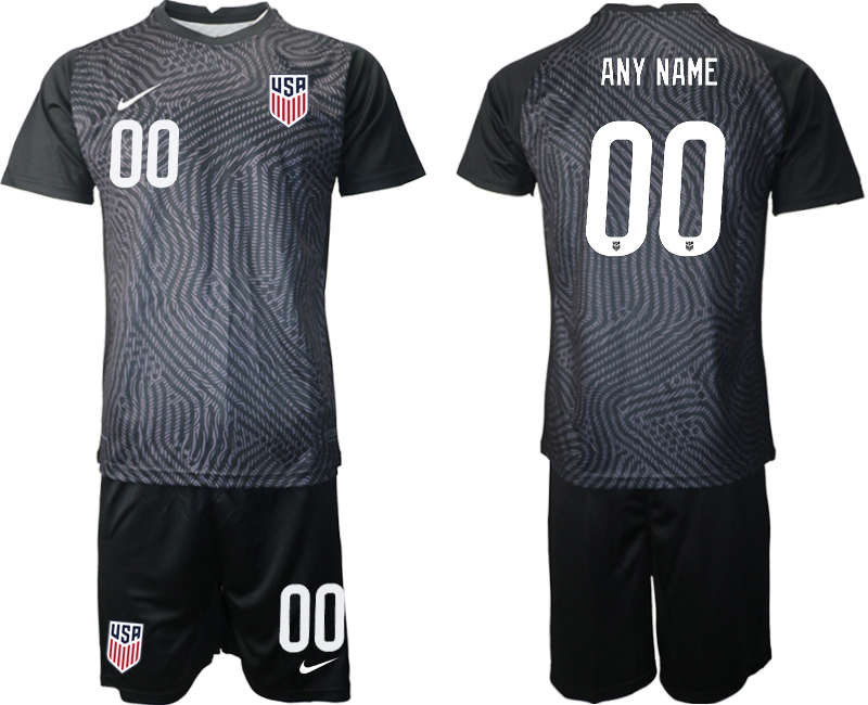 Men 2020-2021 Season National team United States goalkeeper black customized Soccer Jersey->customized soccer jersey->Custom Jersey